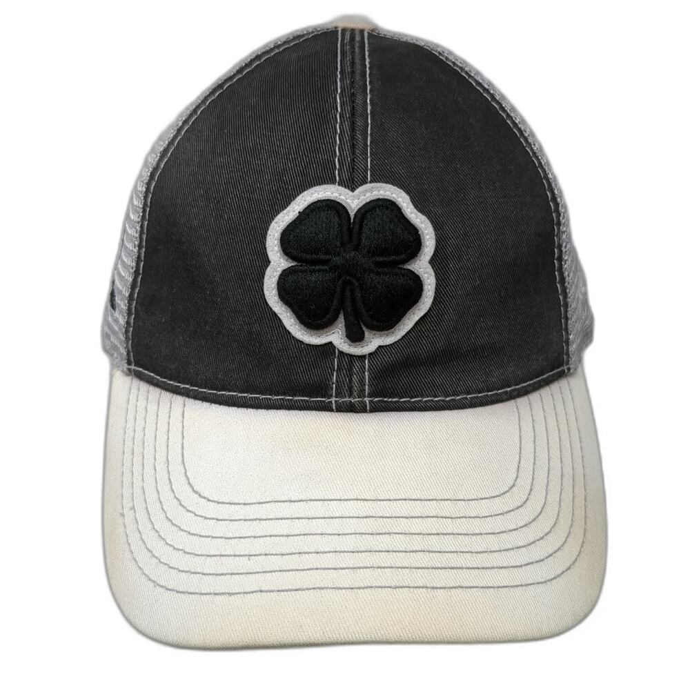 Black Clover Trucker Hat Gray White One Size Bingham Healthcare Live Lucky